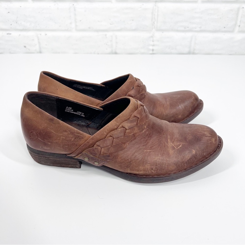 BORN Ensley Leather Western Bootie with Braided Detail